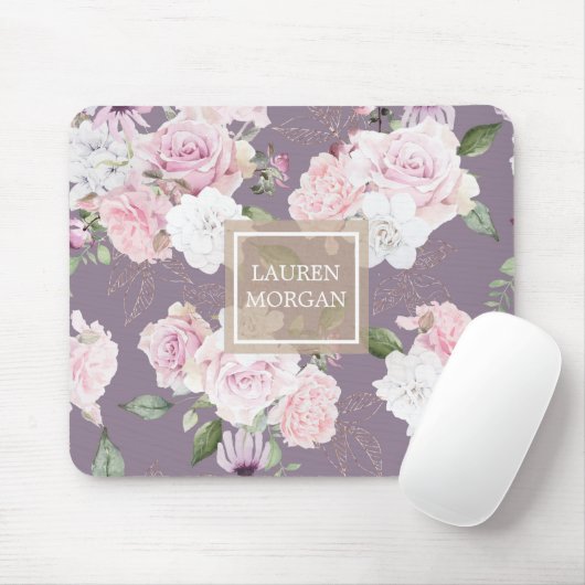 roos tuinelegant flormonogram muismat (Met muis)