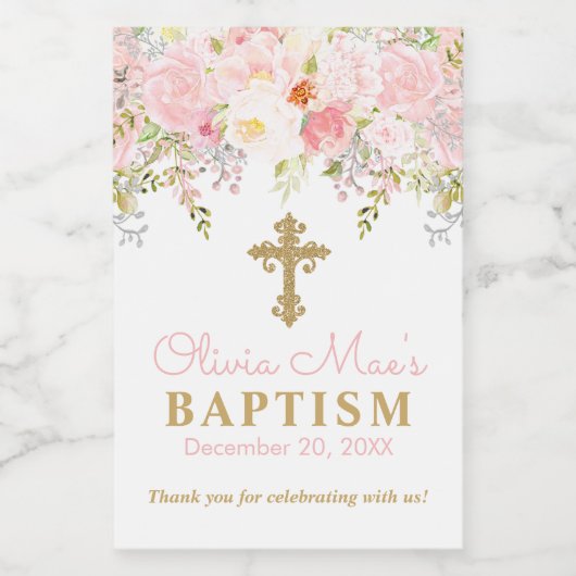 Roos Tuingeblazen mini-wijnfleslabels Wijn Etiket (Enkel label)