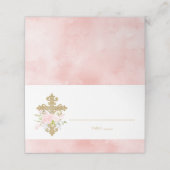 Roos tuinkrabben gevouwen tent plaatskaartje (Buitenkant ongevouwen)