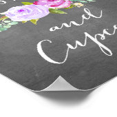 Roos Tuinliefde en Cupcakes Chalkboard Poster (Hoek)