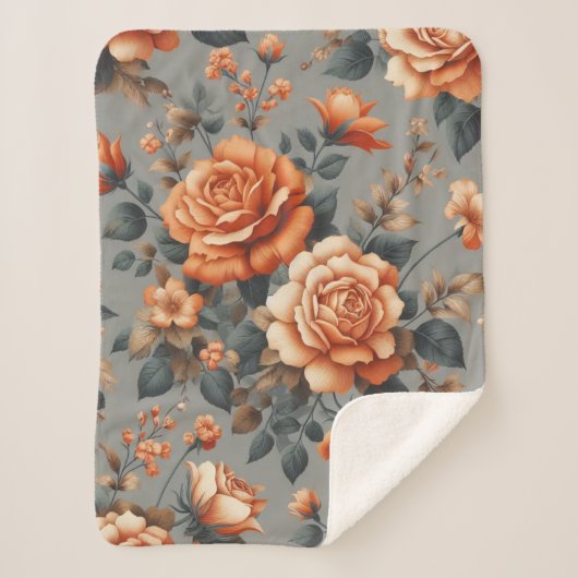  Roos Tuinpatroon Sherpa Deken (Voorkant)