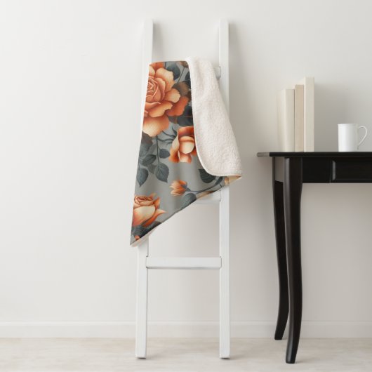  Roos Tuinpatroon Sherpa Deken (In situ)