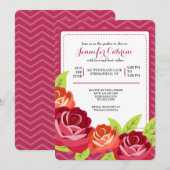 Roos Tuinuitnodiging Kaart (Voorkant / Achterkant)