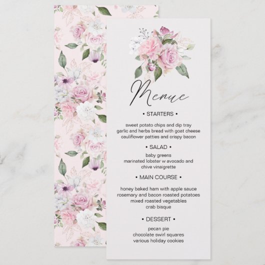 Roos Tuinvogel Wuwelijk Binnendrukken Uitnodiging (Voorkant / Achterkant)