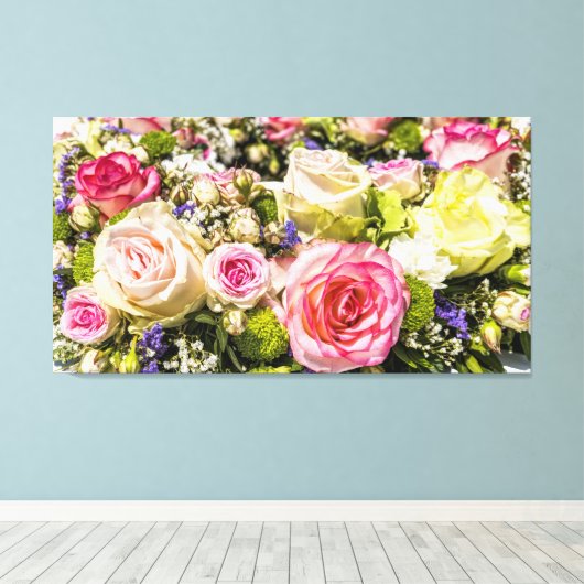 Roos Twee Canvas Afdruk (Insitu (Houten vloer))