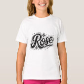 Roos typografie - grillige elegantie t-shirt (Voorkant)
