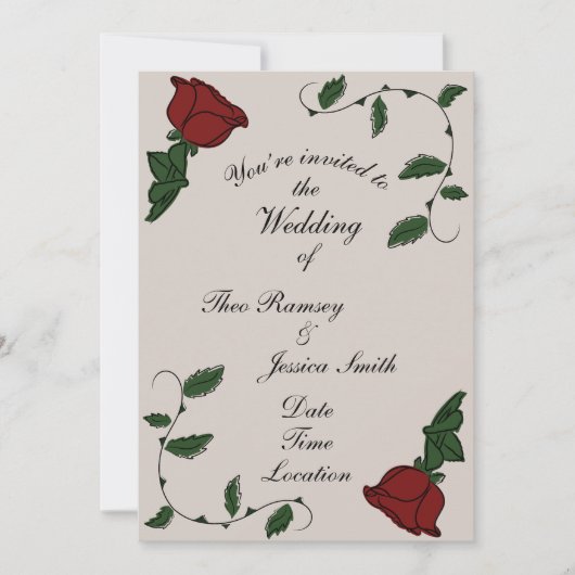 Roos uitnodigen kaart (Voorkant)