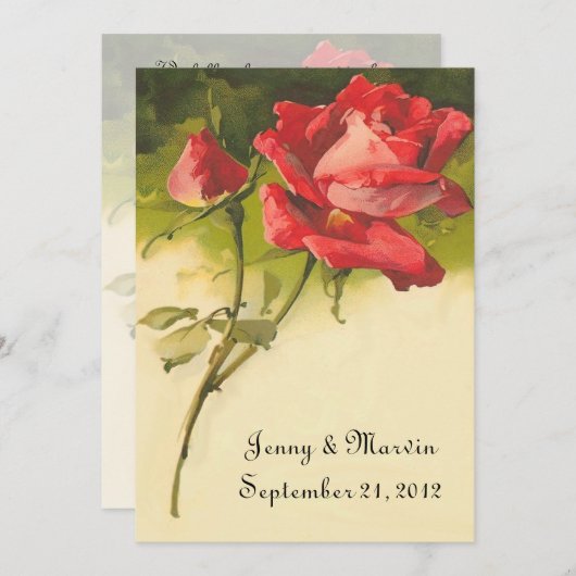 Roos Uitnodiging (Voorkant / Achterkant)