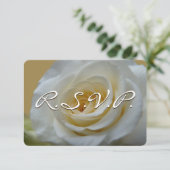 Roos Uitnodiging Gepersonaliseerd White Rose RSVP- (Staand voorkant)