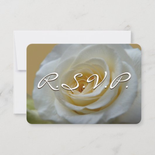 Roos Uitnodiging Gepersonaliseerd White Rose RSVP- (Voorkant)