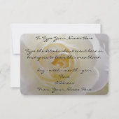 Roos Uitnodiging Gepersonaliseerd White Rose RSVP- (Achterkant)