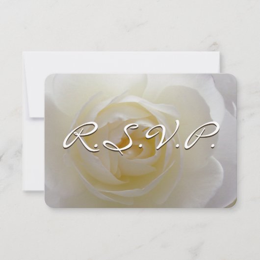Roos Uitnodiging Gepersonaliseerd White Rose RSVP- (Voorkant)