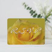 Roos Uitnodiging Gepersonaliseerde Gele Roze RSVP- (Staand voorkant)