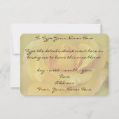 Roos Uitnodiging Gepersonaliseerde Gele Roze RSVP- (Achterkant)