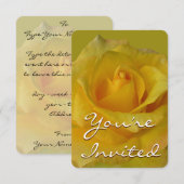 Roos Uitnodiging Gepersonaliseerde Gele Roze RSVP- (Voorkant / Achterkant)
