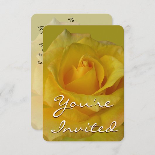 Roos Uitnodiging Gepersonaliseerde Gele Roze RSVP- (Voorkant / Achterkant)