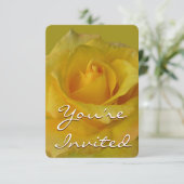 Roos Uitnodiging Gepersonaliseerde Gele Roze RSVP- (Staand voorkant)