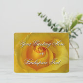 Roos Uitnodiging Gepersonaliseerde Gele Roze RSVP- (Staand voorkant)