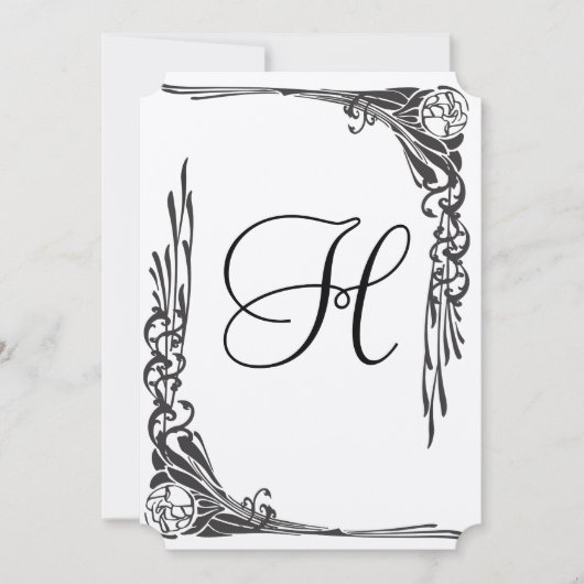  Roos uitnodiging voor weddenschappen Art Deco (Voorkant)