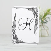 Roos uitnodiging voor weddenschappen Art Deco (Staand voorkant)