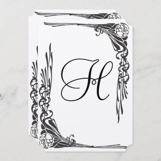  Roos uitnodiging voor weddenschappen Art Deco (Voorkant / Achterkant)