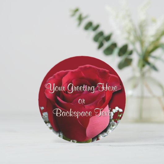 Roos Uitnodigingen Aangepaste Peach Roos RSVP-kaar (Staand voorkant)