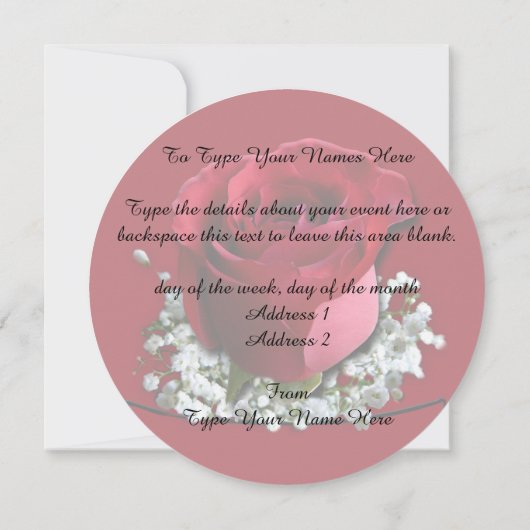 Roos Uitnodigingen Aangepaste Peach Roos RSVP-kaar (Achterkant)