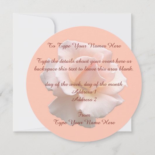 Roos Uitnodigingen Aangepaste Peach Roos RSVP-kaar (Achterkant)