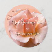 Roos Uitnodigingen Aangepaste Peach Roos RSVP-kaar (Voorkant / Achterkant)