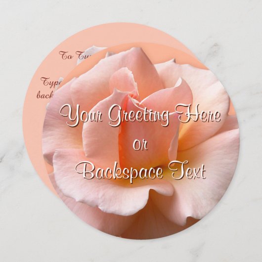 Roos Uitnodigingen Aangepaste Peach Roos RSVP-kaar (Voorkant / Achterkant)