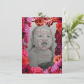 Roos uitnodigingen gepersonaliseerd  Rozen RSVP ka (Staand voorkant)