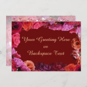 Roos uitnodigingen gepersonaliseerd  Rozen RSVP ka (Voorkant / Achterkant)