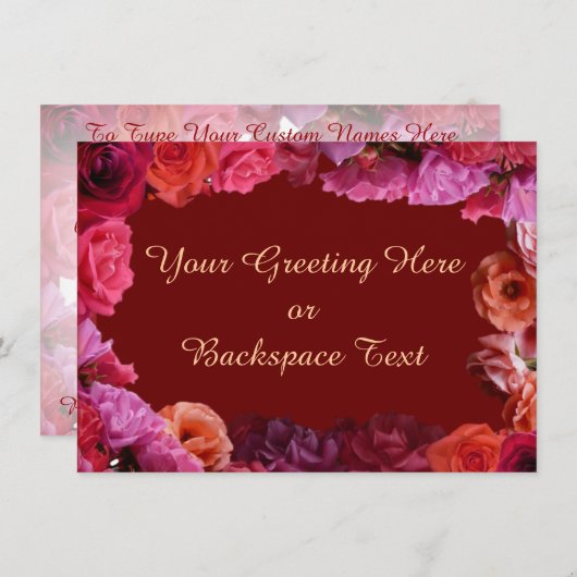 Roos uitnodigingen gepersonaliseerd  Rozen RSVP ka (Voorkant / Achterkant)