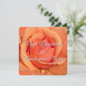 Roos-uitnodigingen personaliseren Oranje RSVP-kaar Kaart (Staand voorkant)