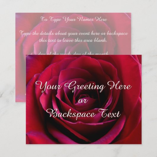 Roos Uitnodigingen Persoonlijke Rozen RSVP-kaarten (Voorkant / Achterkant)