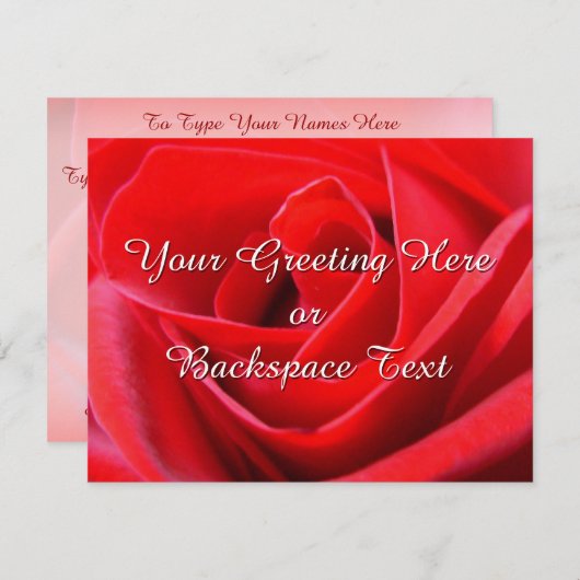 Roos Uitnodigingen Persoonlijke Rozen RSVP-kaarten (Voorkant / Achterkant)