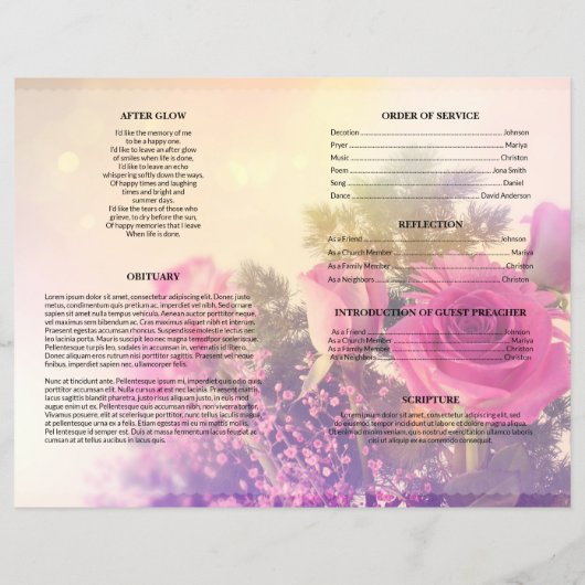 Roos Uitvaart Sjabloon Vintage (Achterkant)