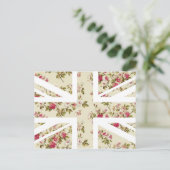 Roos Union Jack Britse (UK) vlag Briefkaart (Staand voorkant)