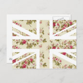 Roos Union Jack Britse (UK) vlag Briefkaart (Voorkant / Achterkant)