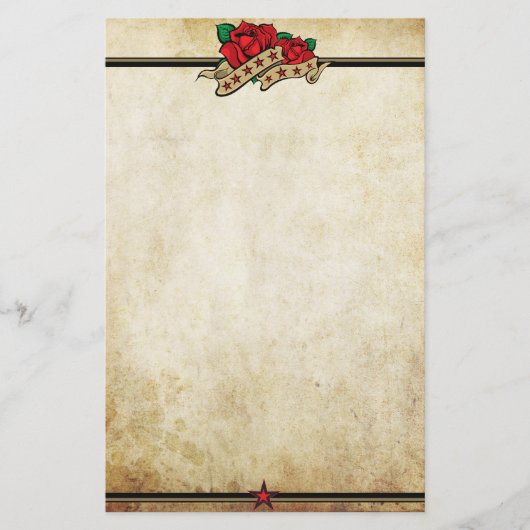 Roos Urban Tattoo Thema Briefpapier (Voorkant)