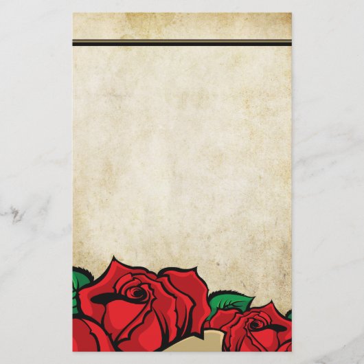 Roos Urban Tattoo Thema Briefpapier (Voorkant)