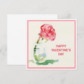 Roos Valentijn 5.25x5.25 Square Flat Kaart Notitiekaartje (Voorkant / Achterkant)