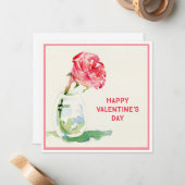 Roos Valentijn 5.25x5.25 Square Flat Kaart Notitiekaartje (Voorkant / Achterkant in situ)