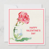 Roos Valentijn 5.25x5.25 Square Flat Kaart Notitiekaartje (Voorkant)