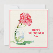 Roos Valentijn 5.25x5.25 Square Flat Kaart