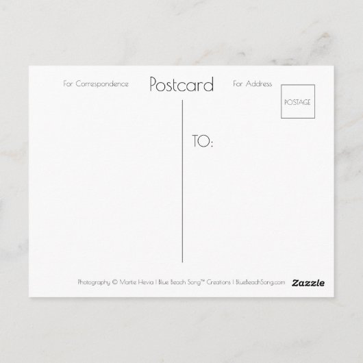 Roos Valentijnsdag | Blue Beach Song™-Briefkaart Briefkaart (Achterkant)