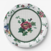 Roos Vals Borduurwerk Papieren Bord (Voorkant)