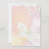 Roos van baby shower en Waterverf van koraal, vlin Kaart (Achterkant)
