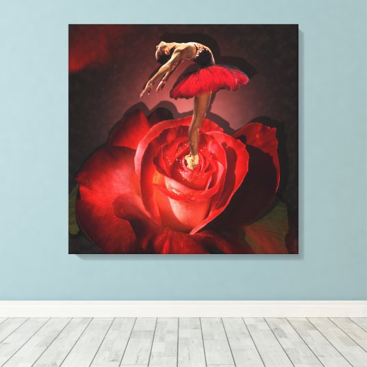 Roos van Ballerina - Gewatteerd Canvas (Insitu (Houten vloer))