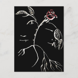 Roos van Beauty en Beast Briefkaart